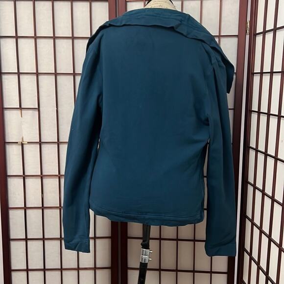 ATHLETA TEAL ASYMMETRICAL FILL ZIP SWEATSHIRT SIZE M - Picture 2 of 7